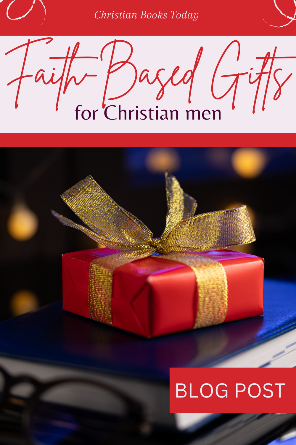 Faith-based Gifts for Christian men: image of a wrapped package