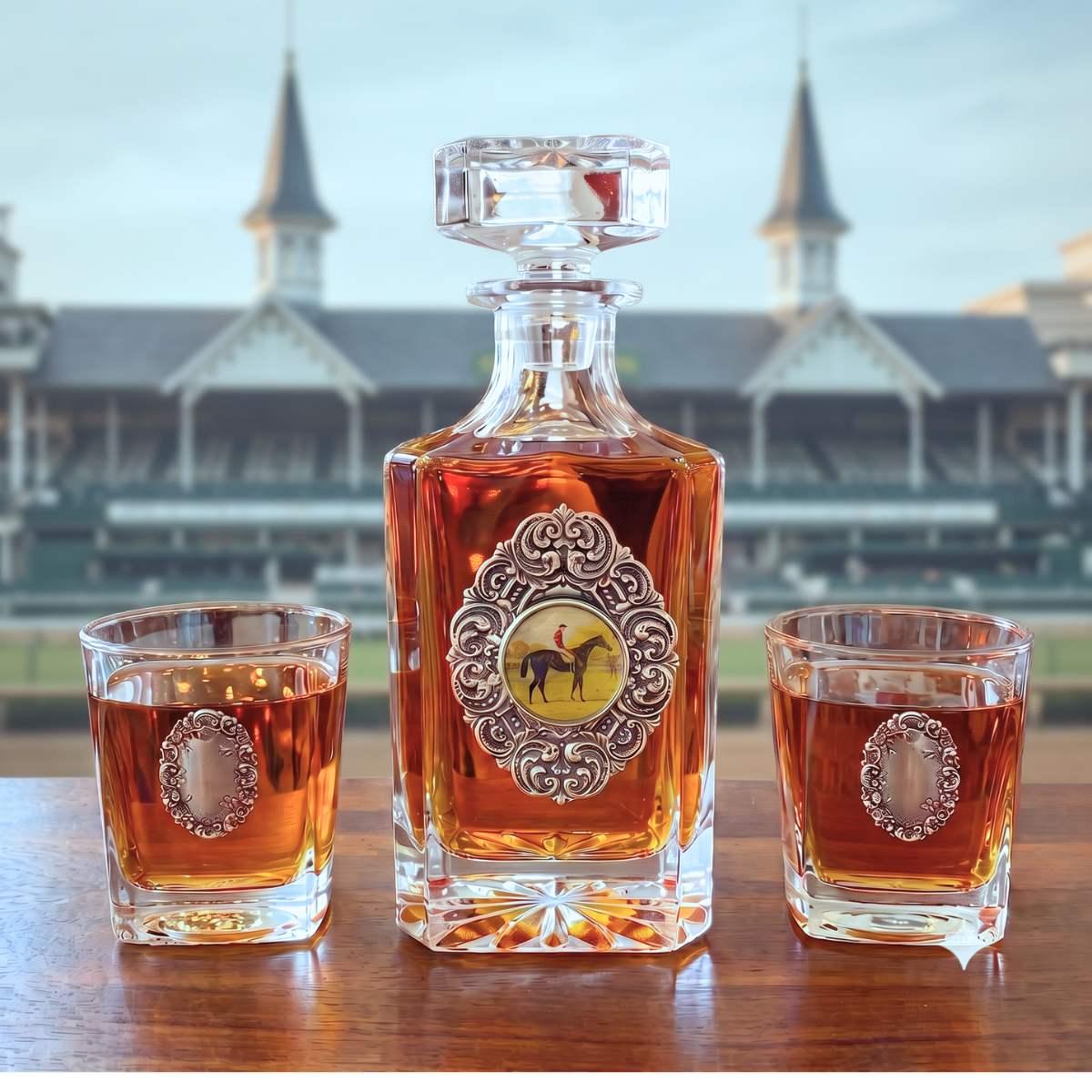Racehorse Decanter Set | Gift for Racehorse Fan & Derby Party