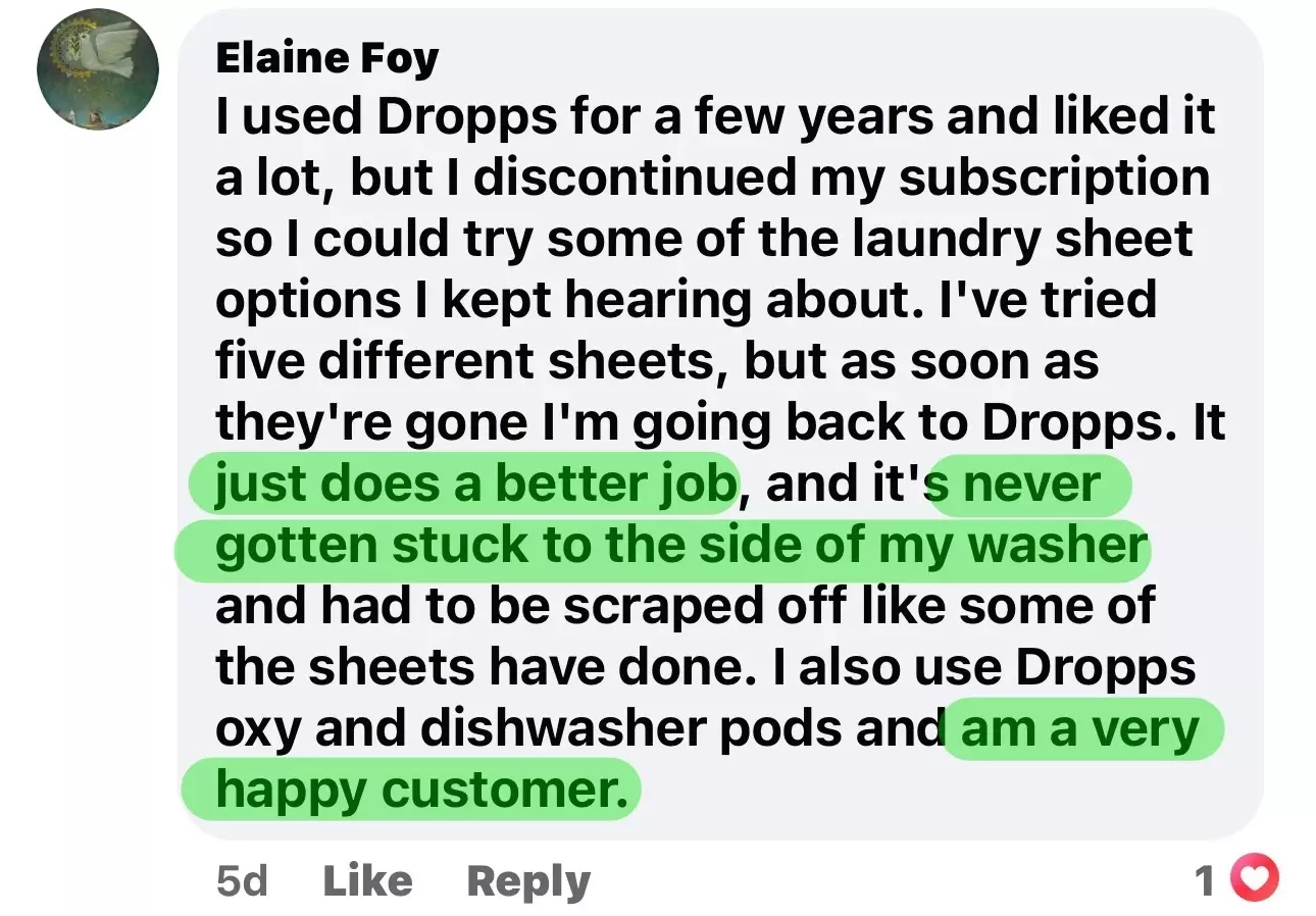 Elaine Foy Facebook comment.