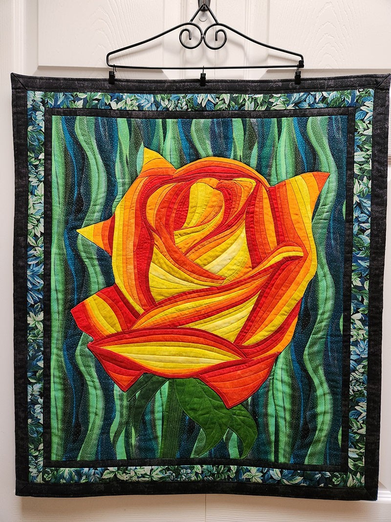a rose like no other quilted wall hanging