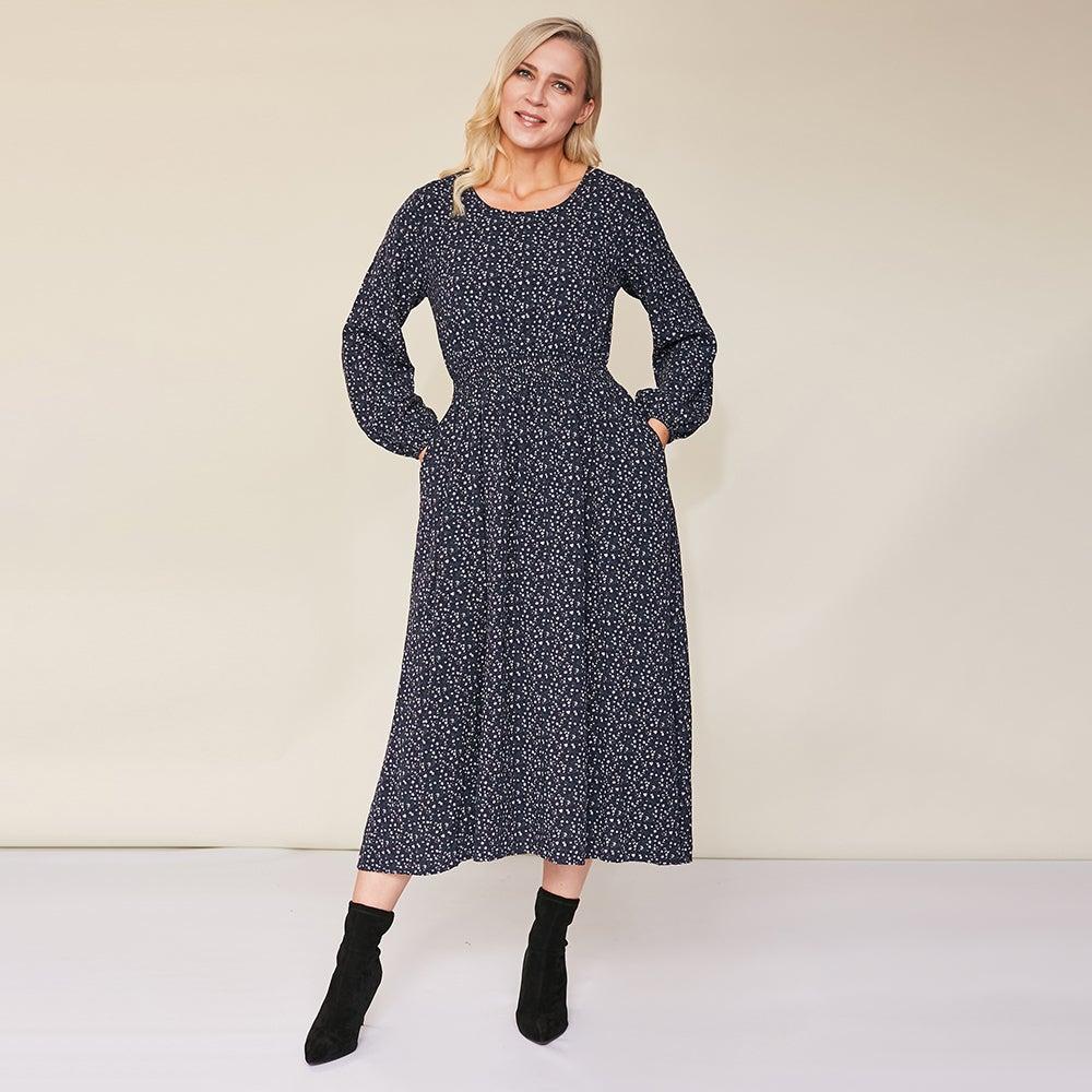 Rachel Dress (Navy)