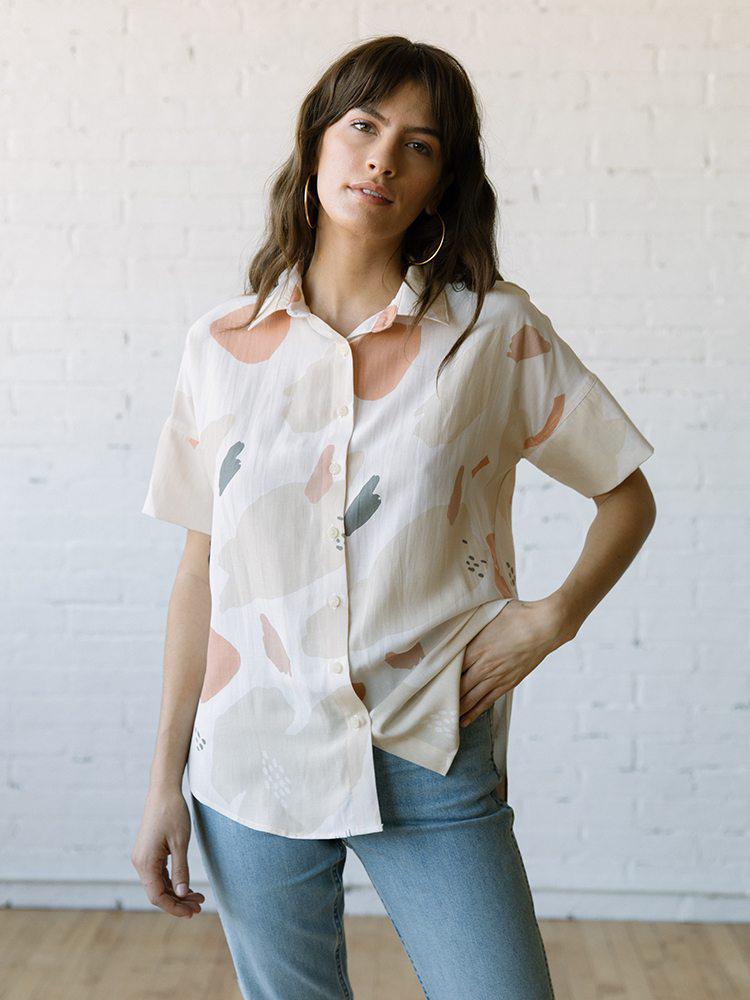 High Quality Button Up - Box Top Caroline Print 