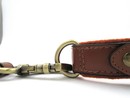Orchard leather airtag dog collar antique brass heavy duty claps, buckle and fittings.