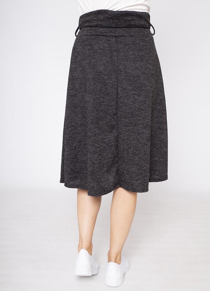 A-Line Belted Skirt in Black