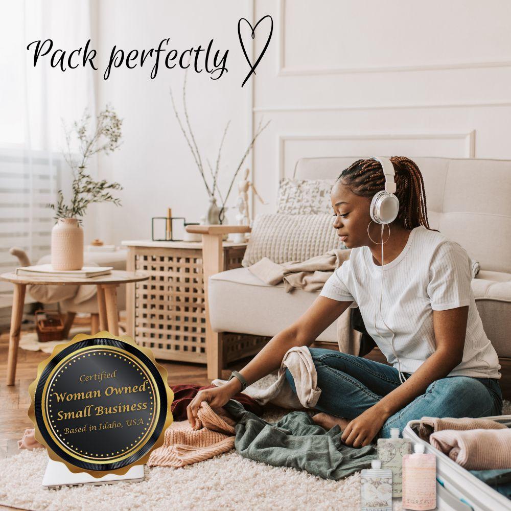 Flat Travel Size Bottles for 3-1-1 Toiletries with TSA Approved Quart Bag