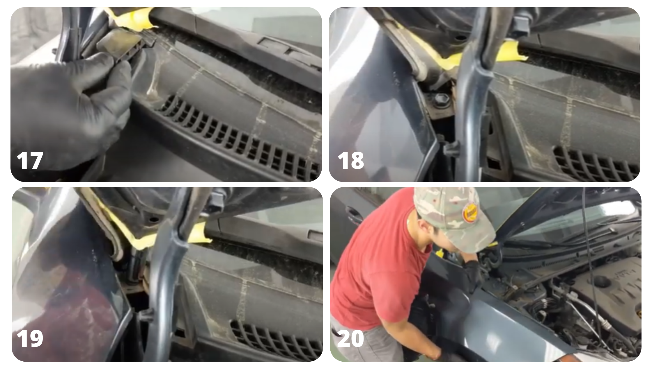 Steps 17-20 on How to Remove a 2014-2019 Toyota Corolla Fender