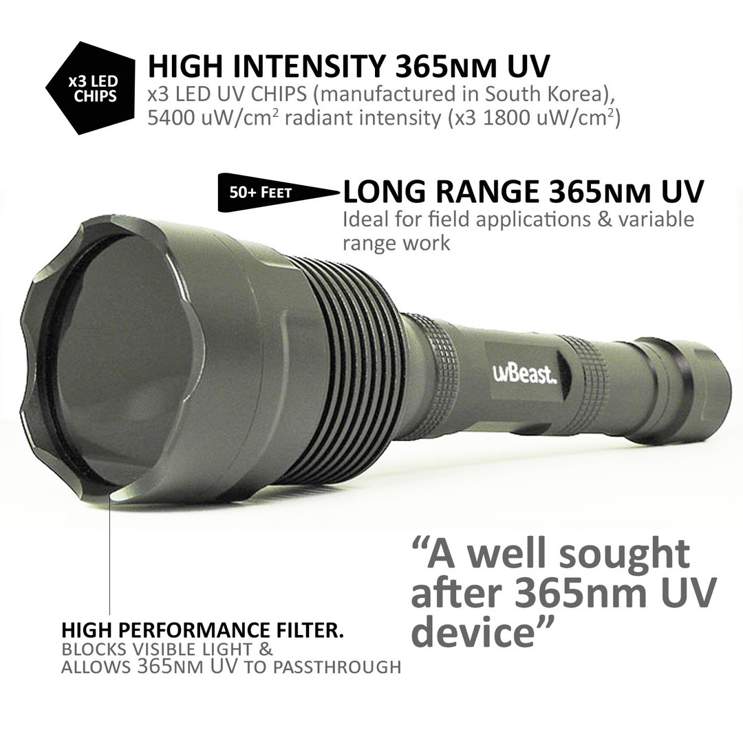 Details about   Portable UV LED 365NM Ultra Violet Blacklight Flashlight Torch 18650 Light Lamp 