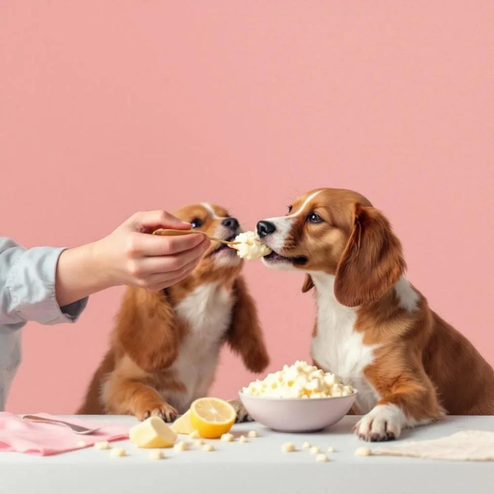human feeding cottage cheese to dogs