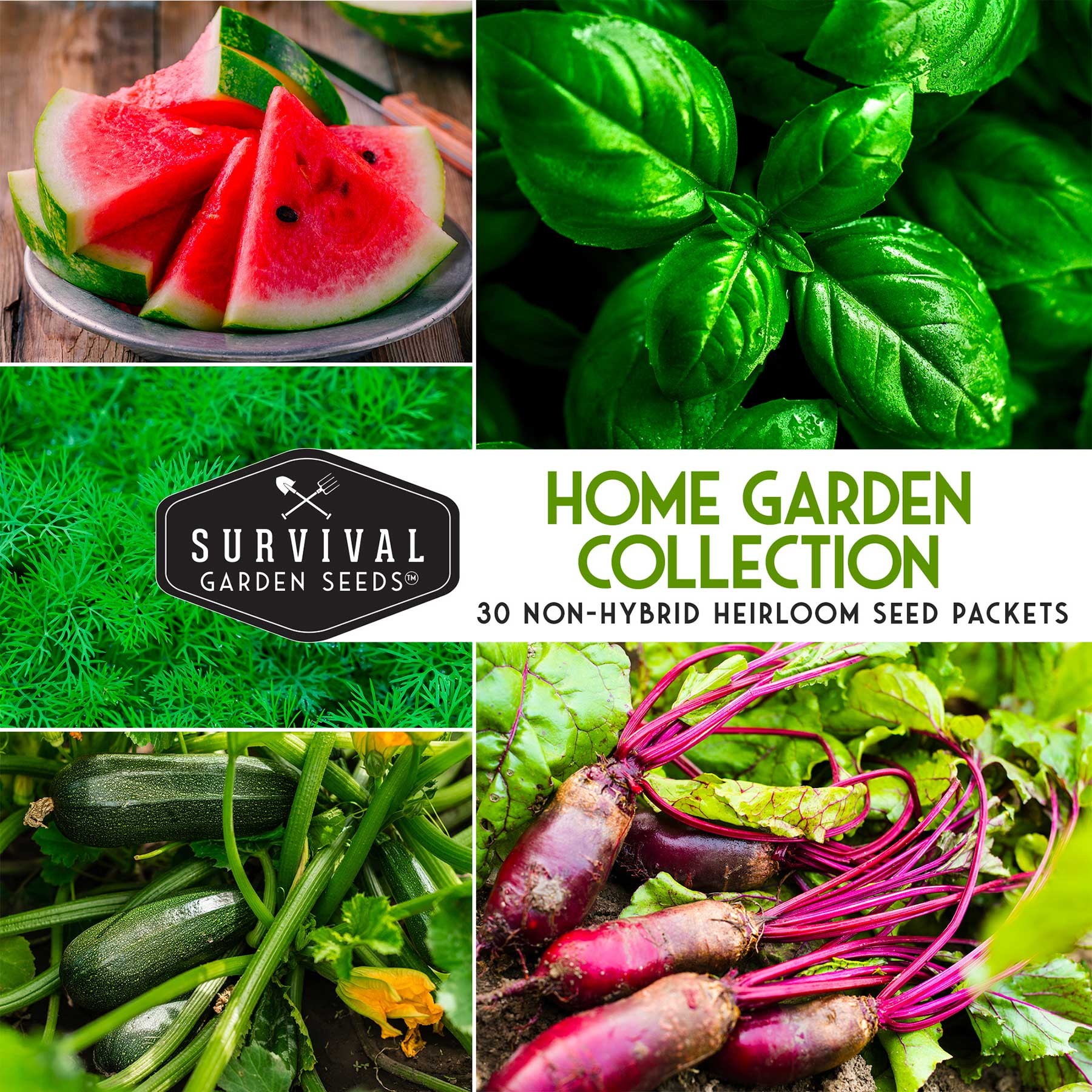 Home Garden Collection - 30 Non-Hybrid Heirloom seed packets