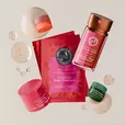 Dim N Dazzle Complete Even-Tone & Glow Trio with serum texture, smooth-sorbet mini cream with texture and mini blavana face pommade with texture
