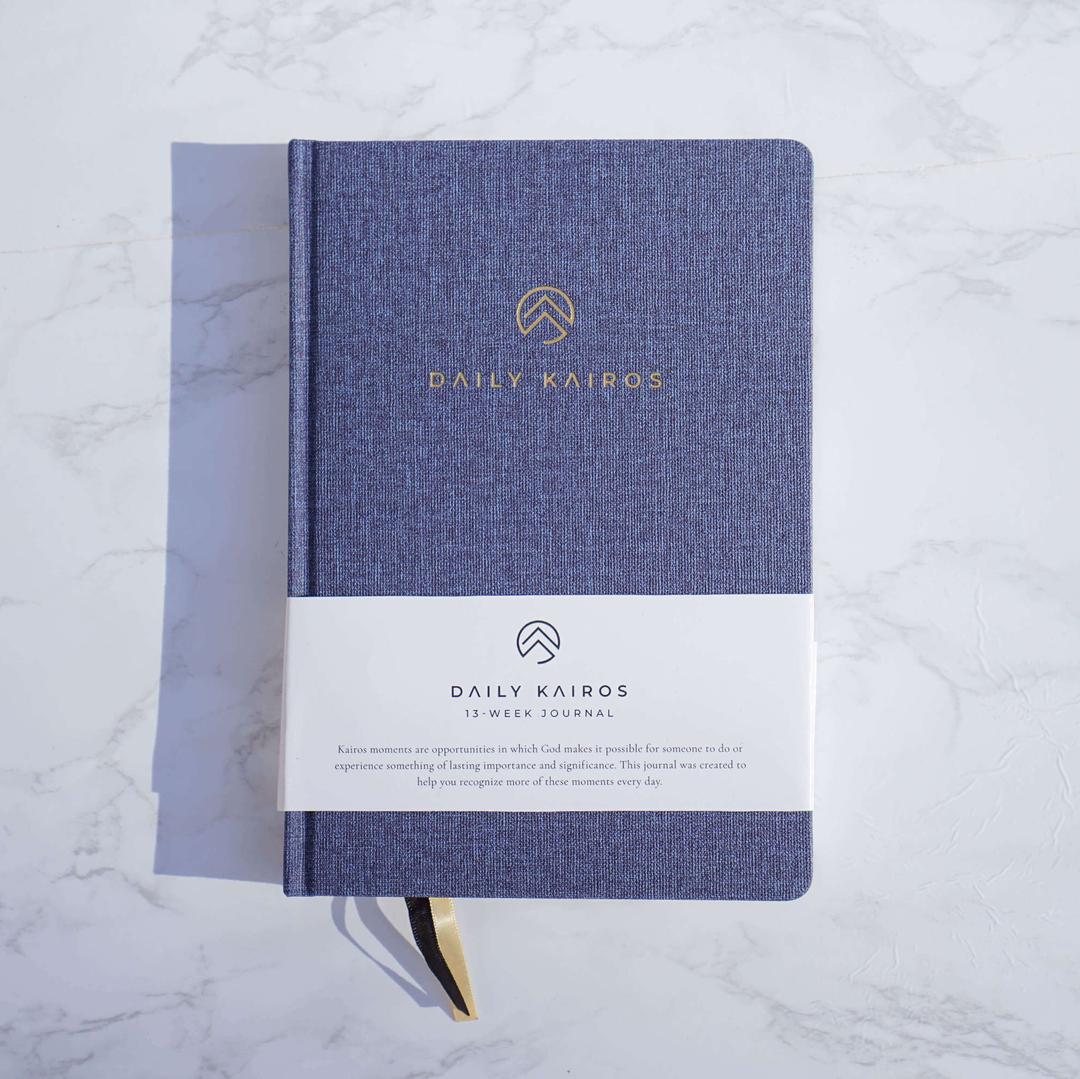 Navy linen prayer journal Daily Kairos