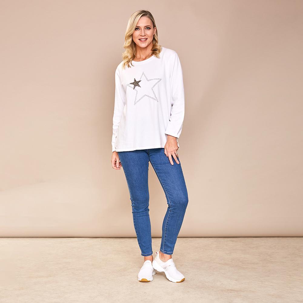 Sophia Star Top (White)