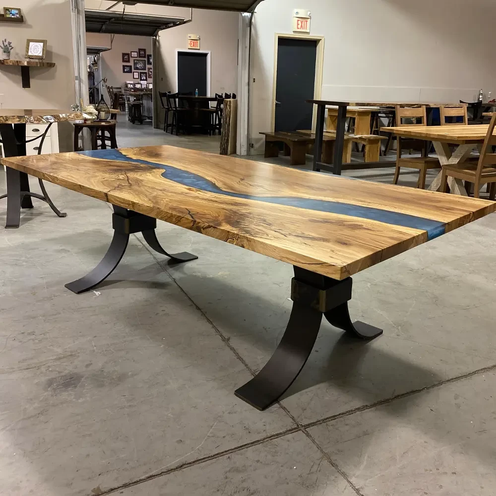 Custom Live Edge Table with Steel Base