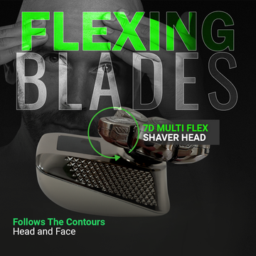Viper Shaver Platinum - Multiflex blades - follow contours of your head, face and body