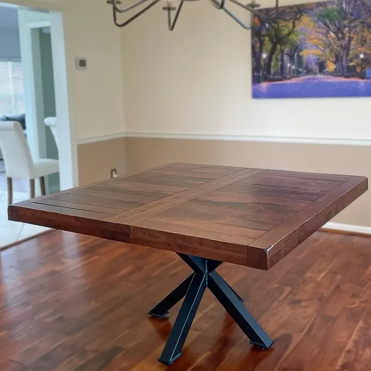 custom square wood dining table (Bennet)