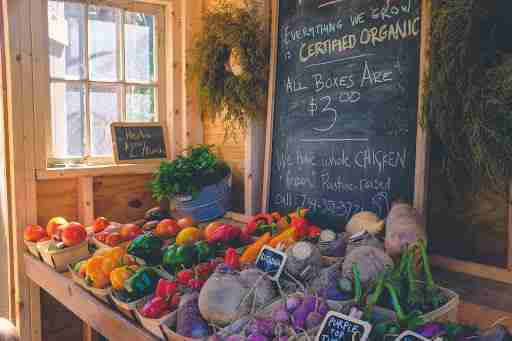 fresh vegetables at a market 