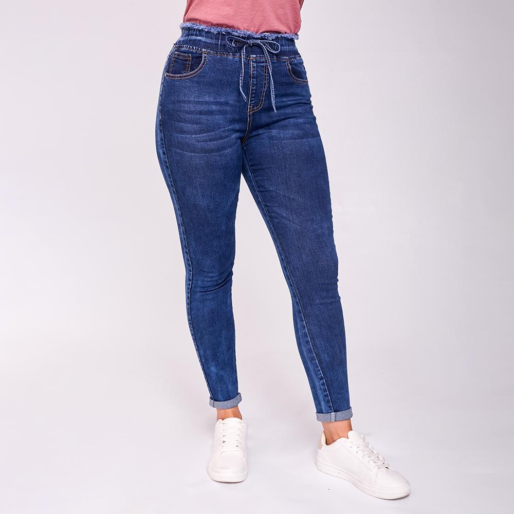 Dana Drawstring Classic Jeggings (Dark Blue)