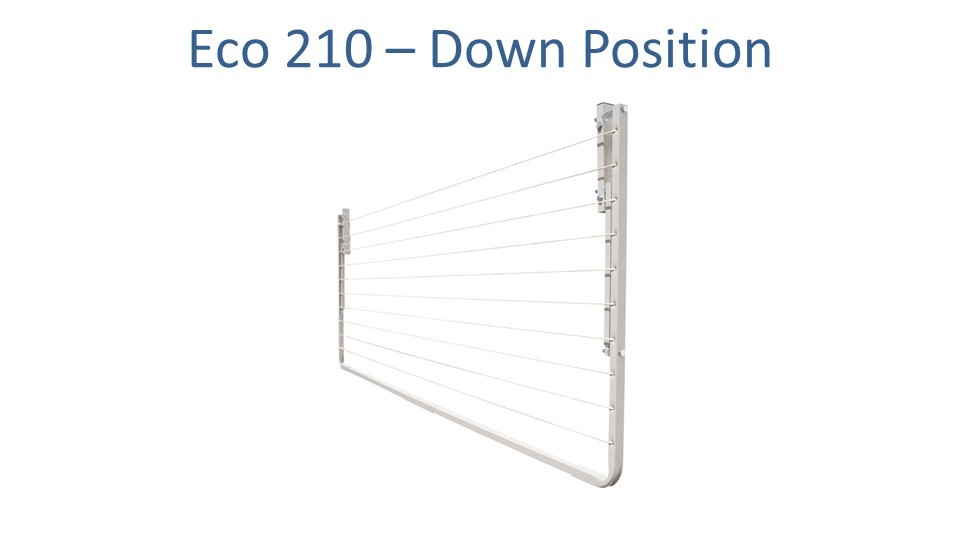 eco 210 210cm wide clothesline folded down