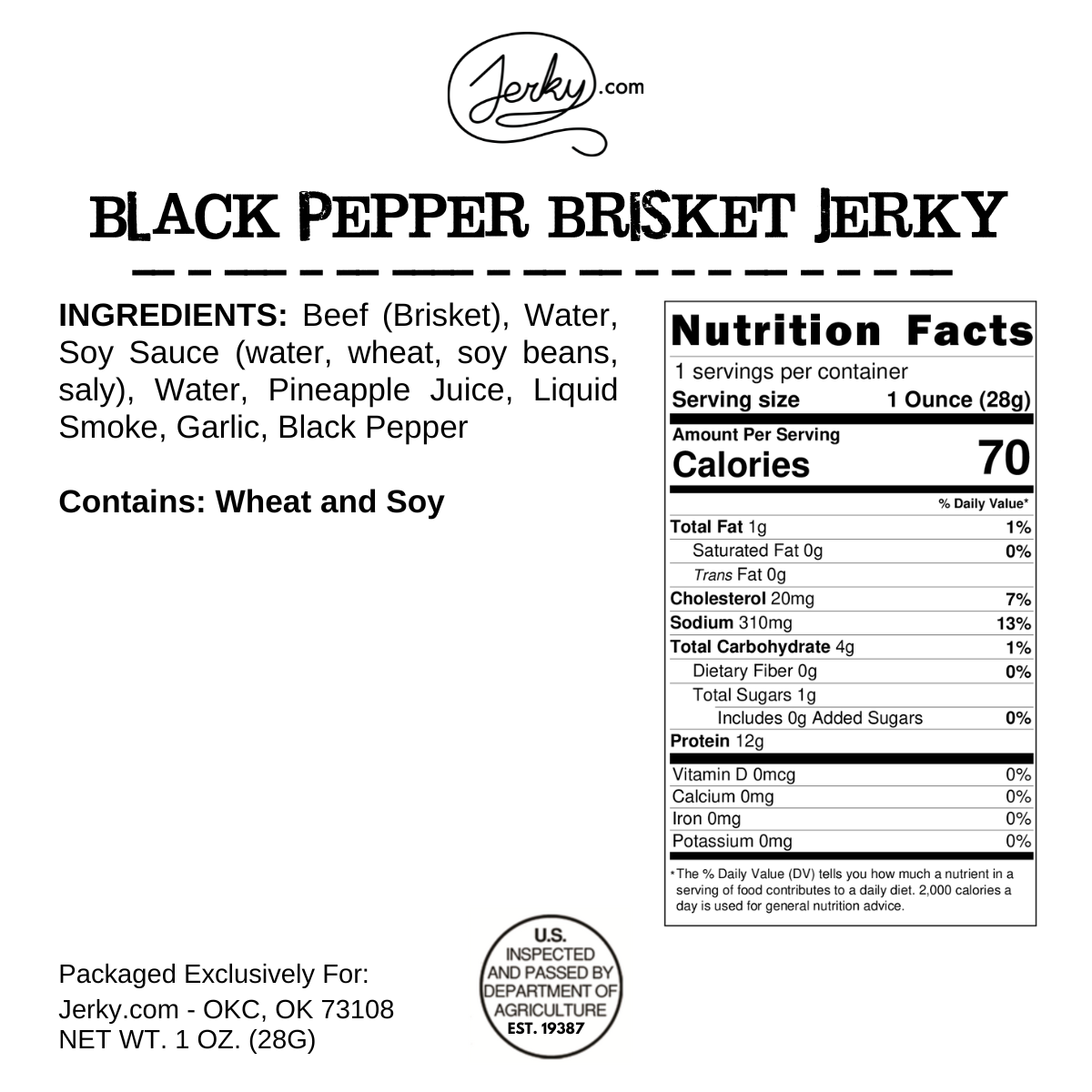 Test Kitchen - Brisket Beef Jerky 3 Pack Bundle - 7.5oz.