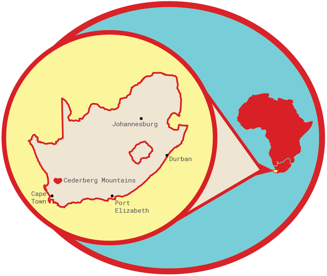 Rooibos Rocks map of South Africa