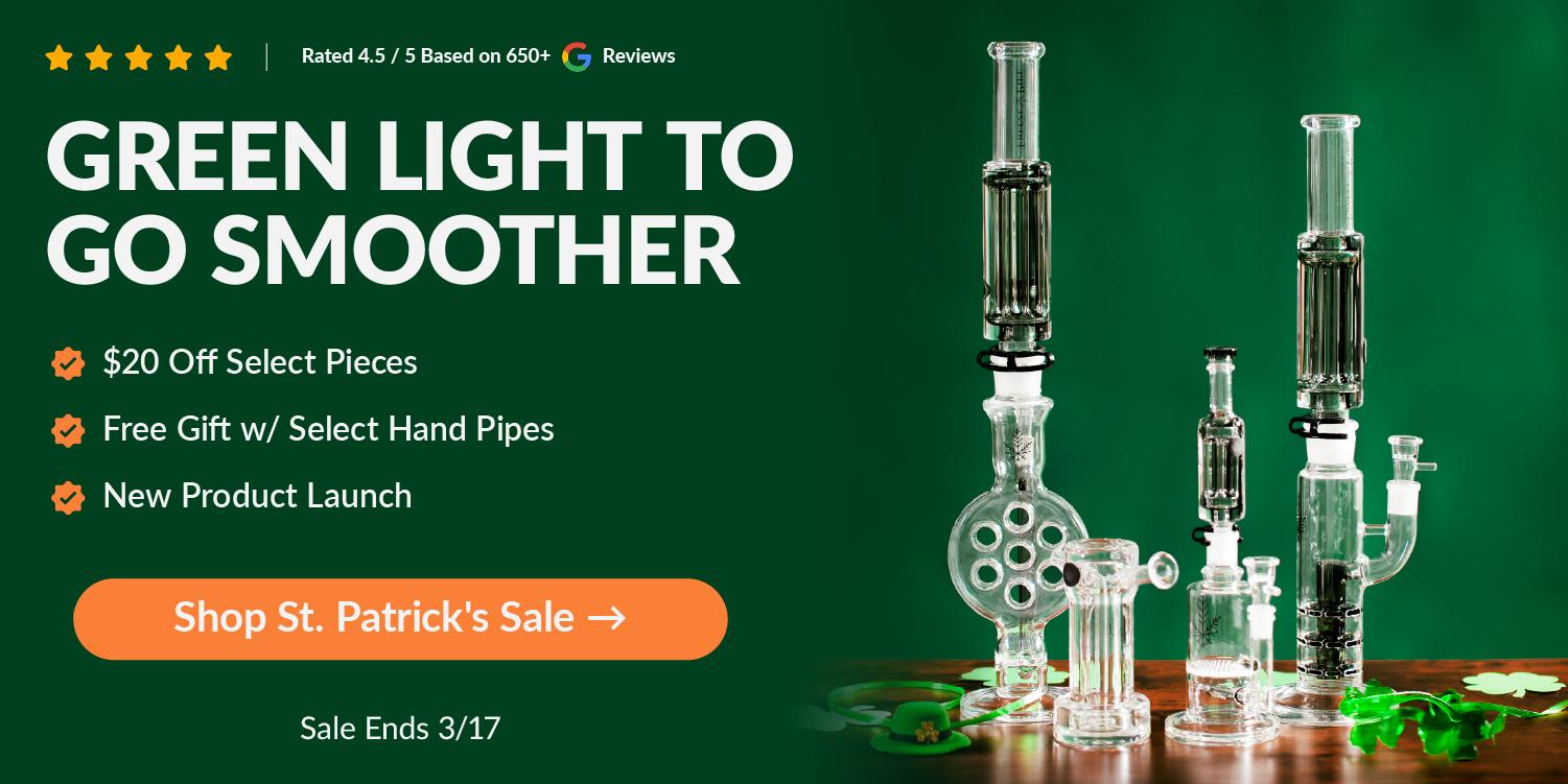 best selling bongs and pipes on table