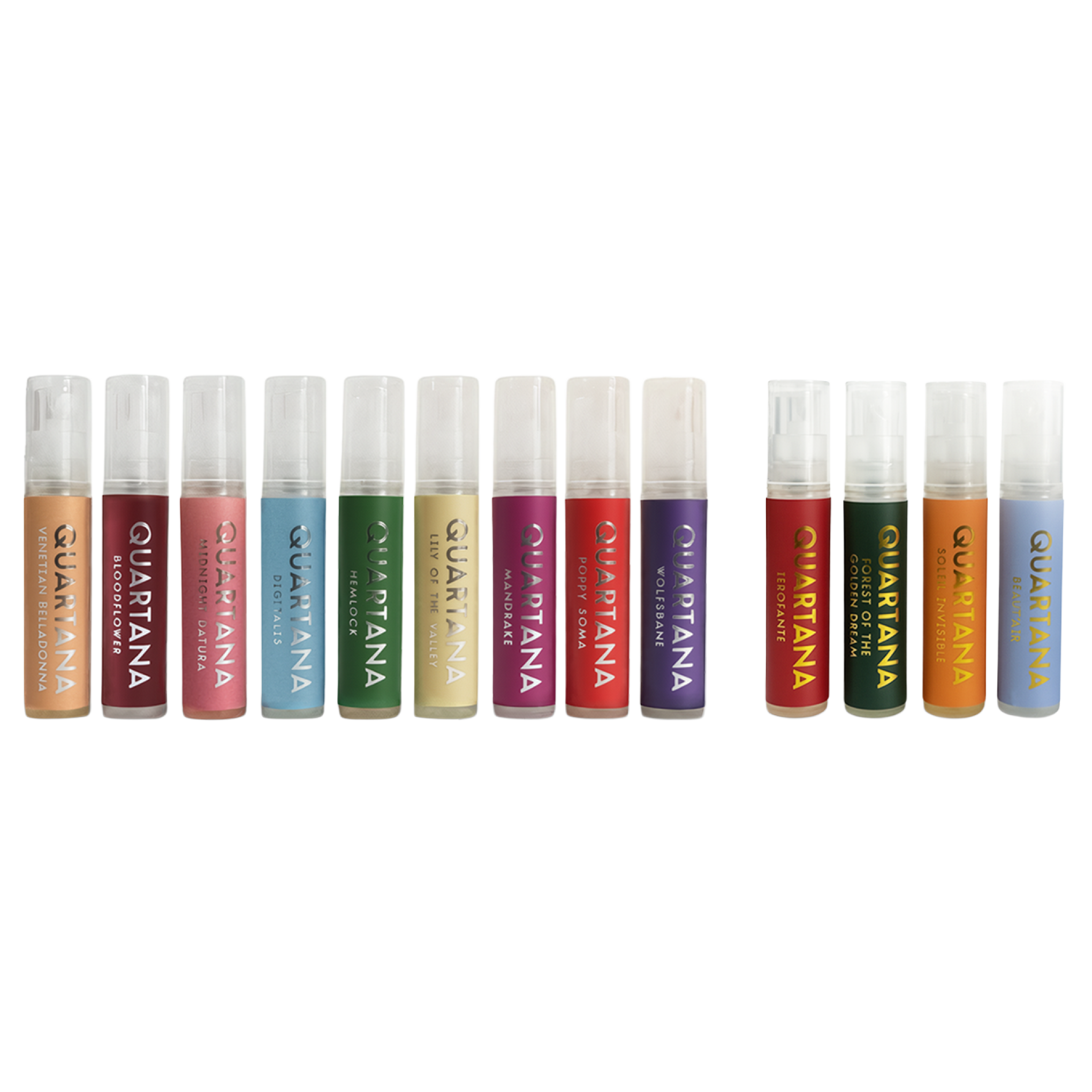 The 13 fragrance vials of the Complete Discovery Set