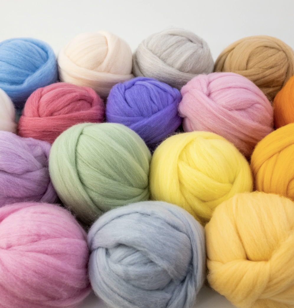 This is an image of light wool roving, available for purchase from the Clever Poppy Shop.