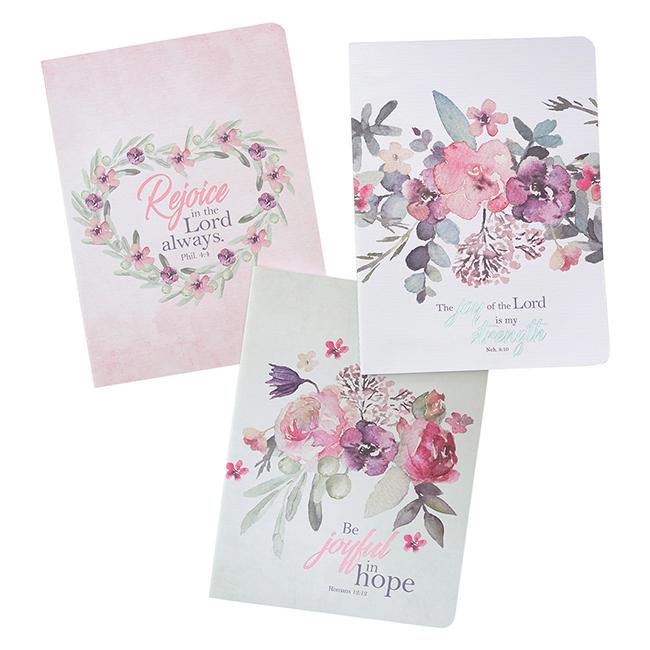 image of three journals with floral print