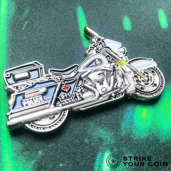 Motorcycle custom shape challenge coin