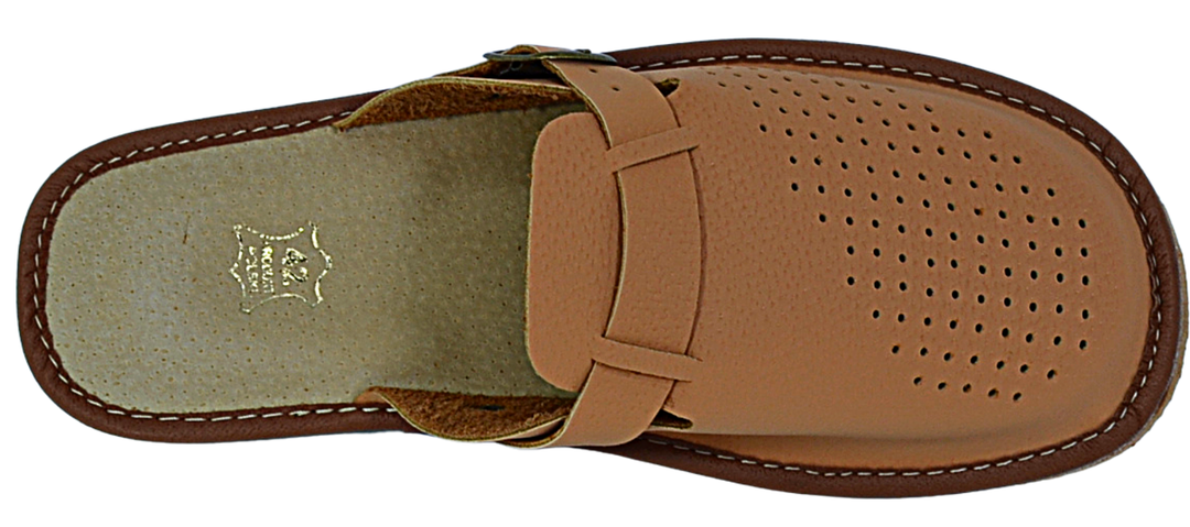 Kai - Mens leather mule slippers - Reindeer Leather