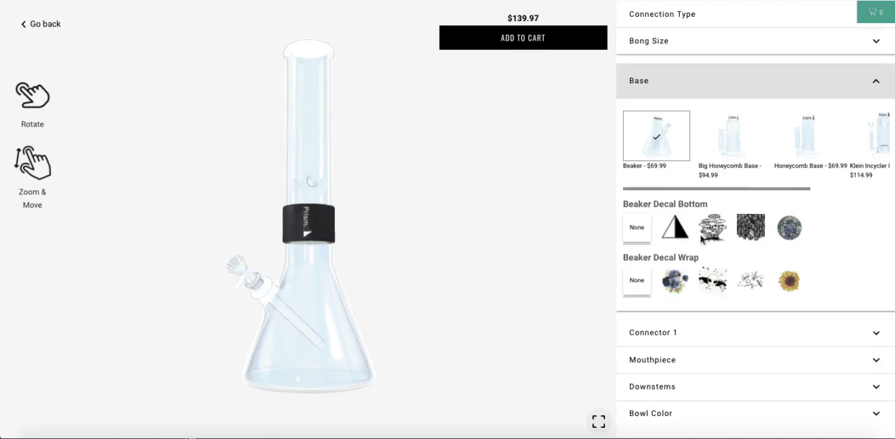 Try Our 3D Customer Bong Builders Prism