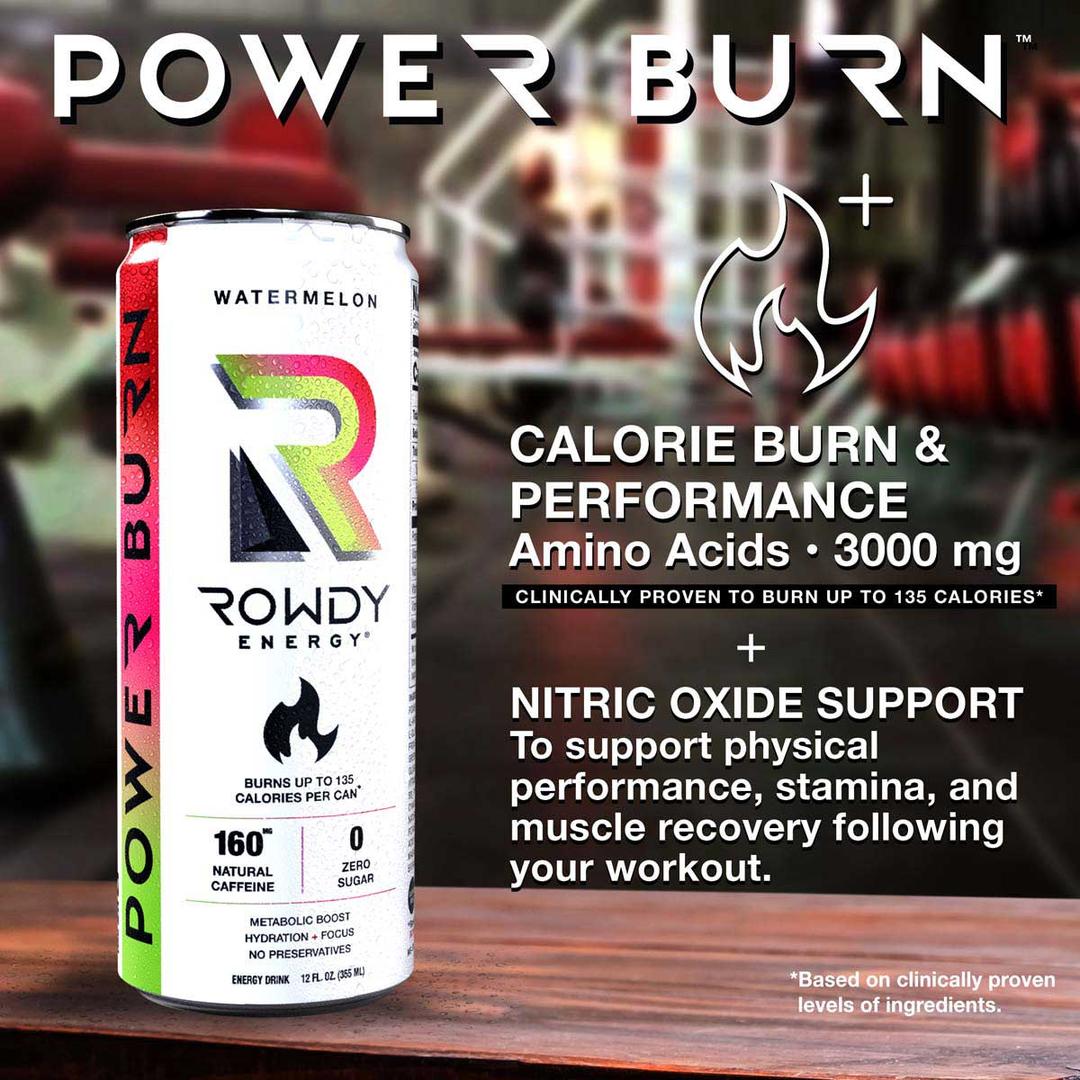 Rowdy Energy Power Burn Fitness Energy Drink