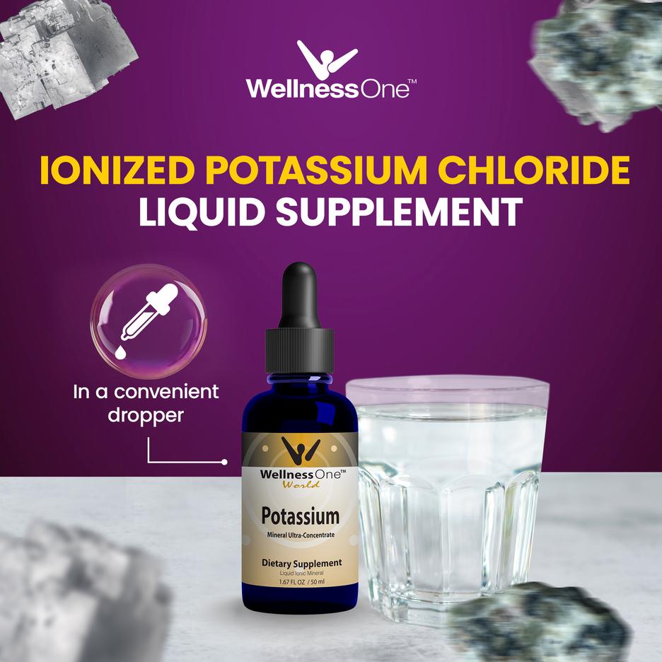 Potassium Drops Liquid Ionic Mineral Supplement 50ml Bottle (50 Days