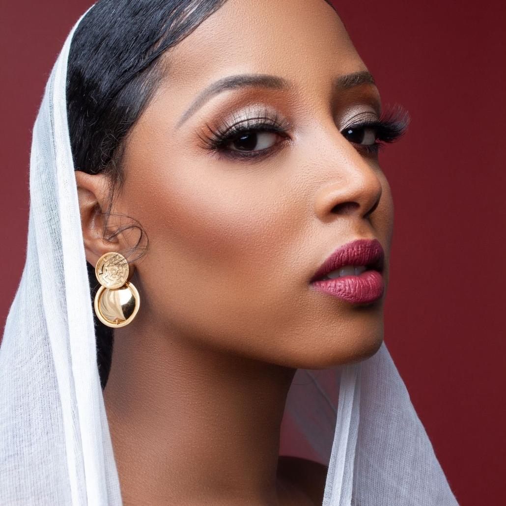 Model Wearing Yenaé Dome Statement Earring