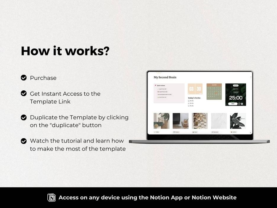 Second Brain Notion Template - Notion Dashboard + All-In-One Life Orga ...