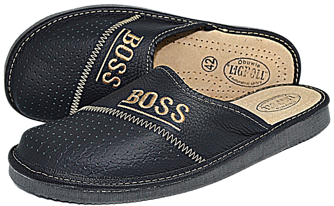 Eddy - Mens garden leather slippers - Reindeer Leather