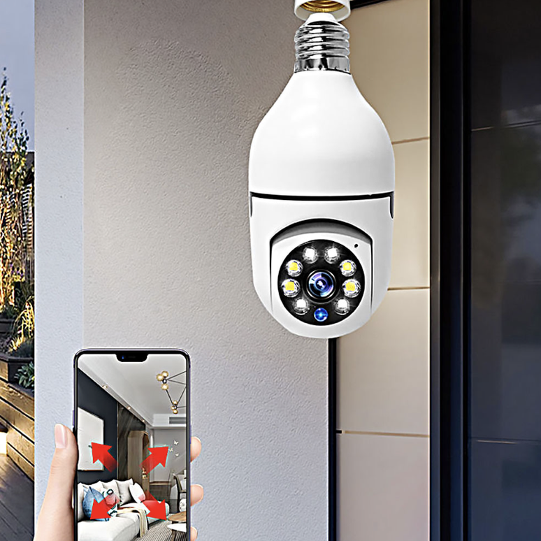 One Light Bulb Security Camera 1080P with 2.4GHz/5GHz WiFi,360 Degree