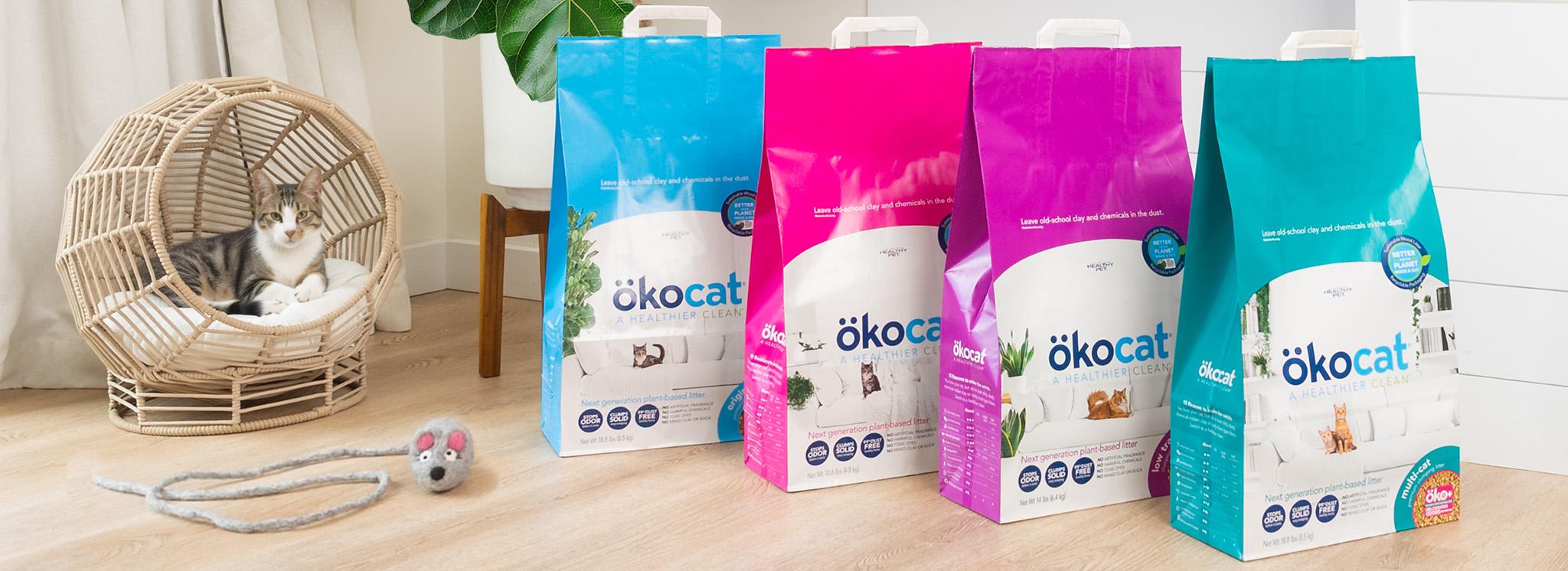 okocat natural plant-based cat litter