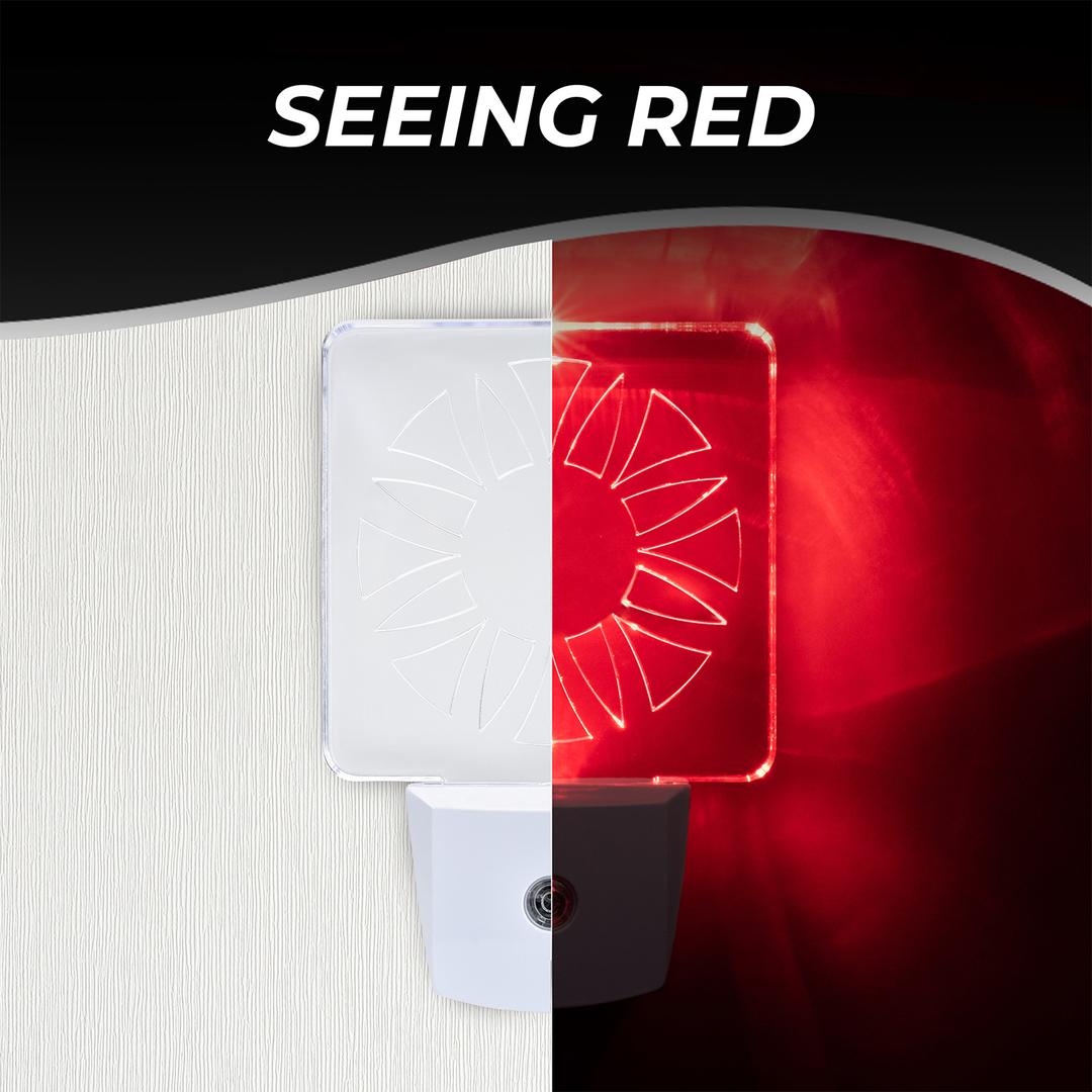 Spectra479 - Red LED Dim Night Light for Bedrooms & Bathrooms [2