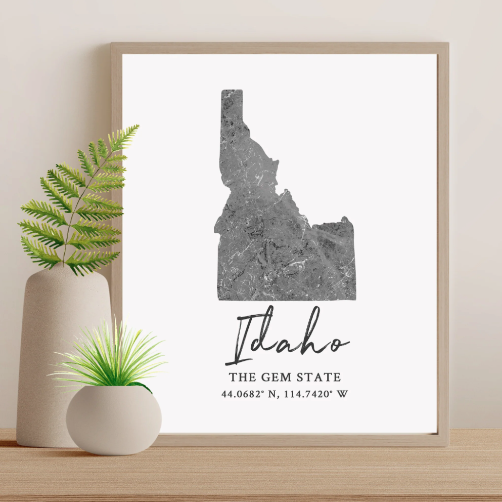 Idaho State Map Silhouette print