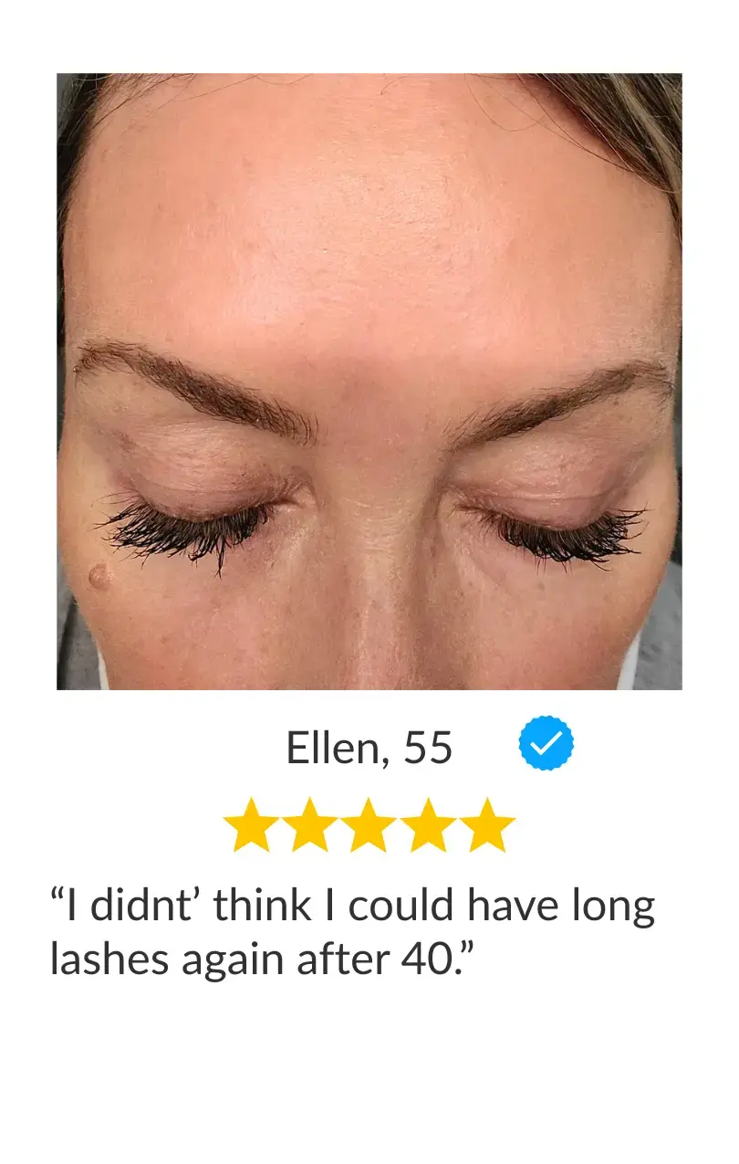 After eyelashes looking long ellen age 55