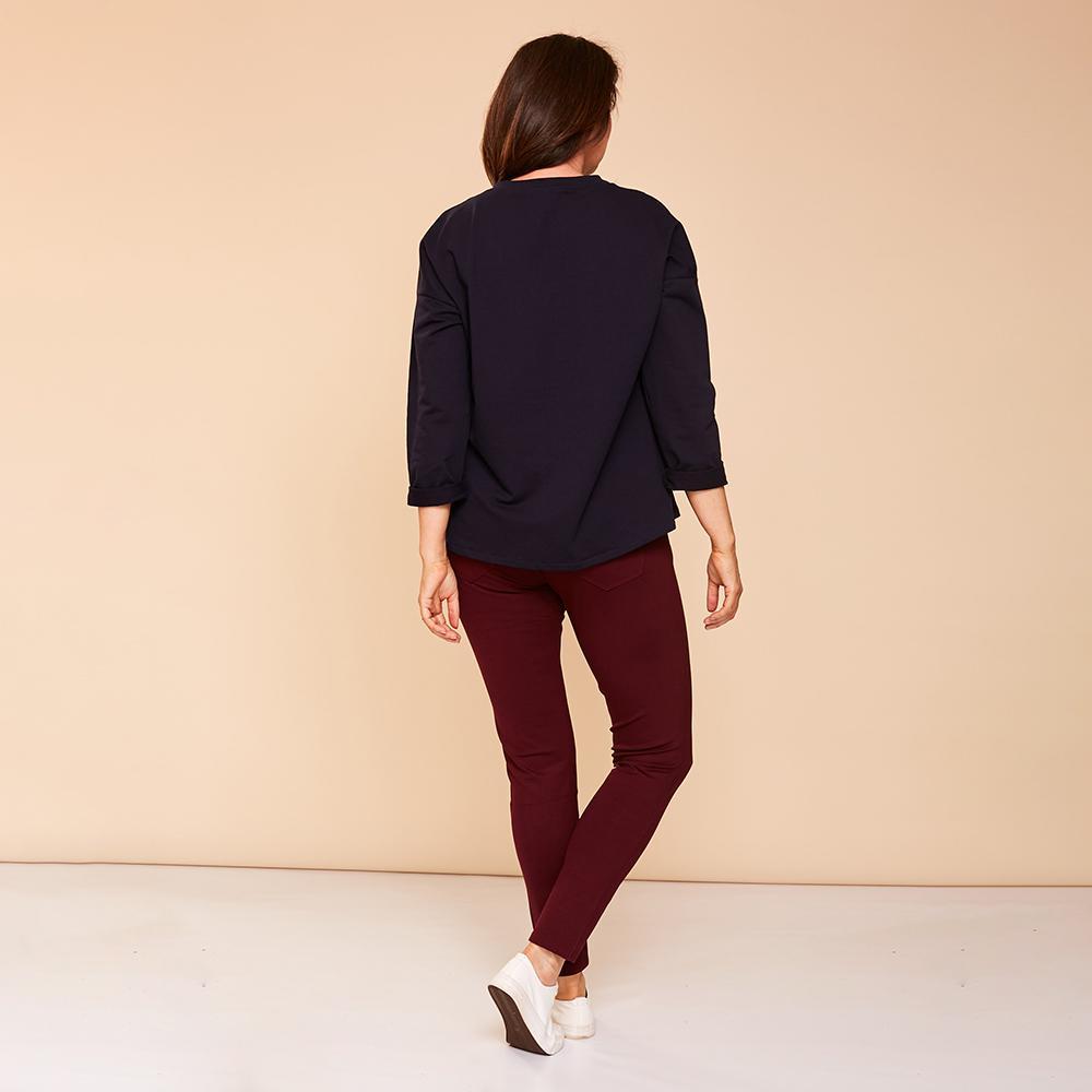 Ann Stretch Trousers(Wine)