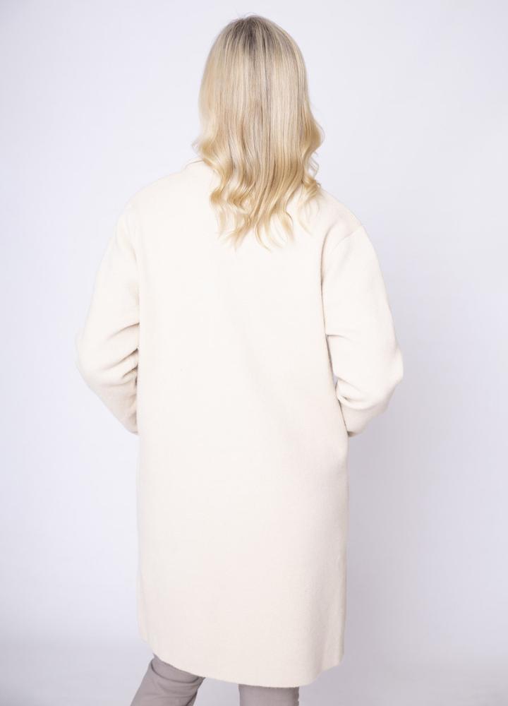 Revere Collar Coatigan in Cream