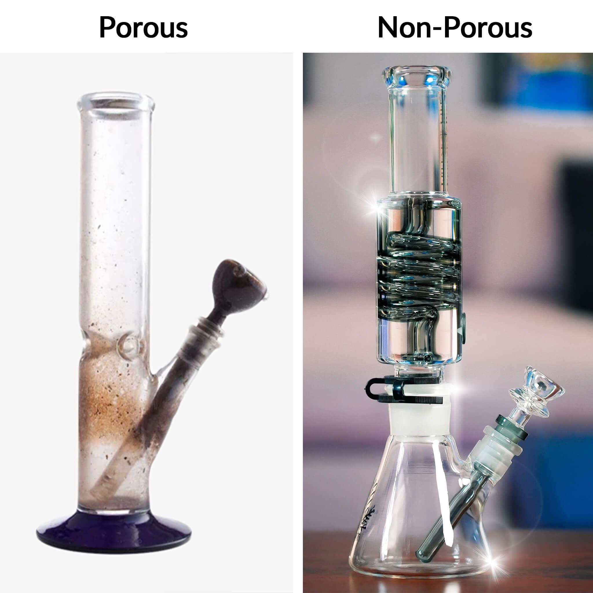 non-porous borosilicate glass bong