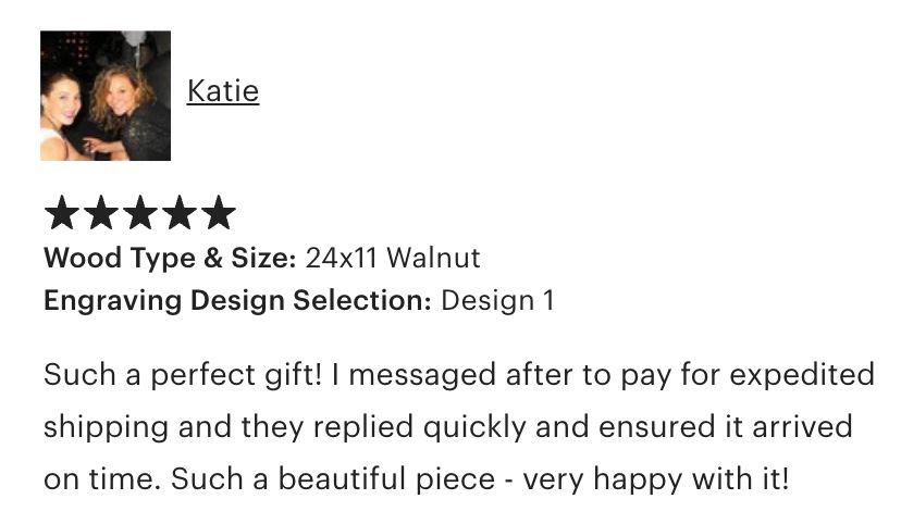 5 star review from Katie that says such a perfect gift.