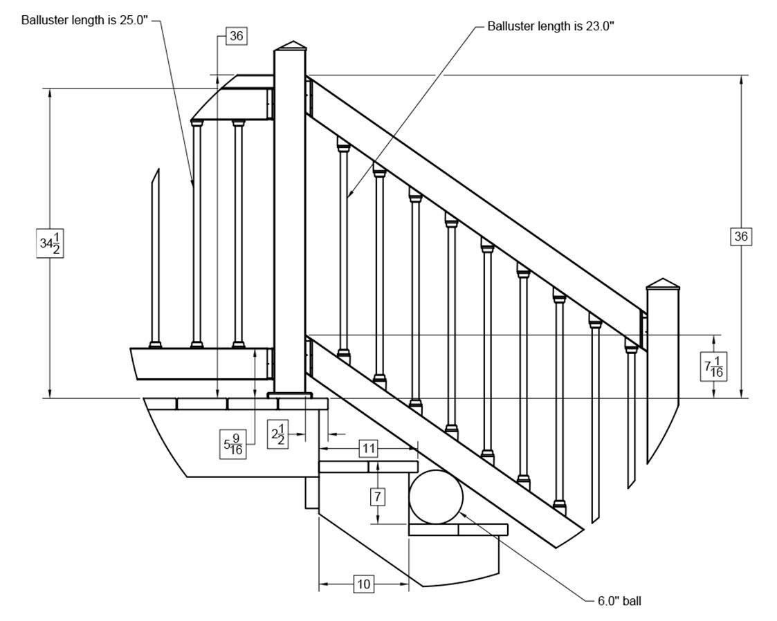 Installing A Common 36&quot; Tall Stair Rail