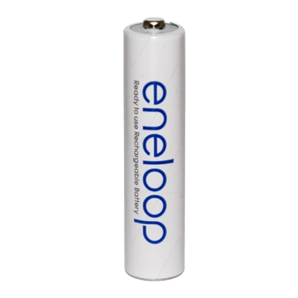 A rechargeable Eneloop battery from Hollyhock Batteries Plus; rechargeable batteries
