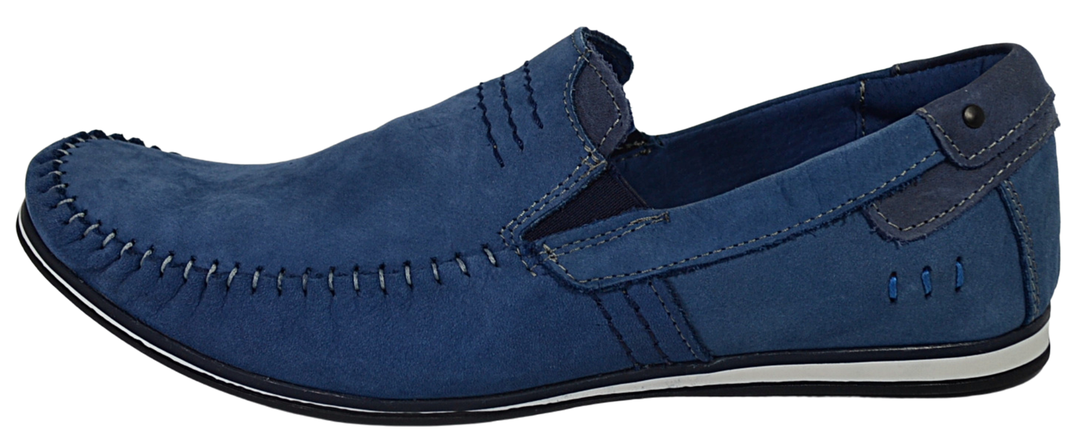 Cameron - Mens casual leather slip on shoes - Reindeer Leather