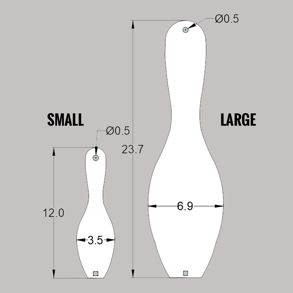 AR500 Bowling Pin Targets Steel Knock Over Gongs