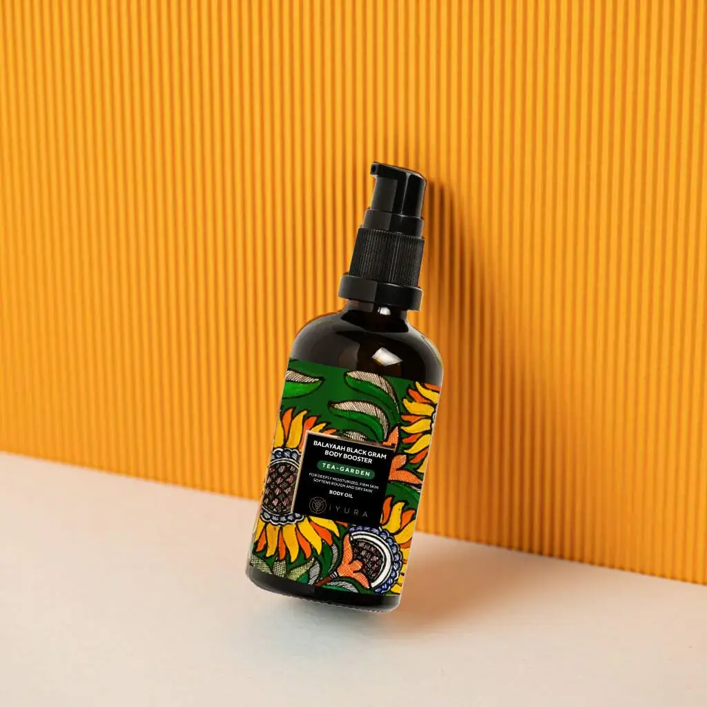 A bottle of Balaayah Black Gram Body Booster - Tea Garden Blend